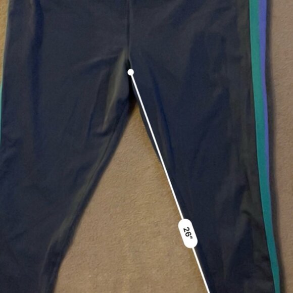 AVIA 3XL (22) Slate Gray Purple Green Side Striped Pocket Performance Leggings - Picture 5 of 7